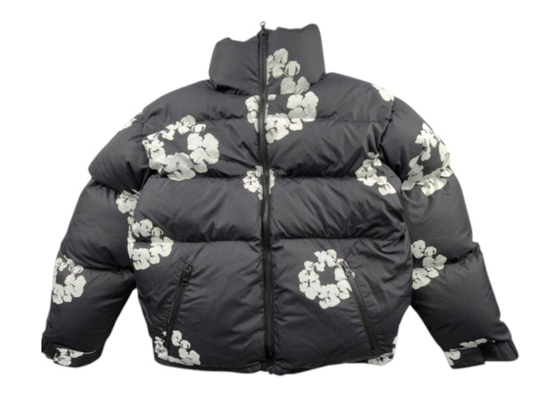 Denim Tears Cotton Wreath Puffer Jacket Black