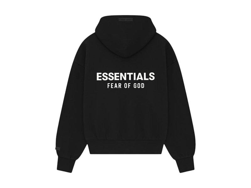 Fear of God Essentials Classic Full Zip-Up Hoodie Jet Black