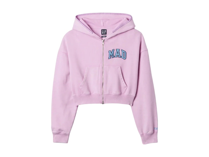 Gap x MadHappy Women's Full Zip Cropped Mad Hoodie Lavender