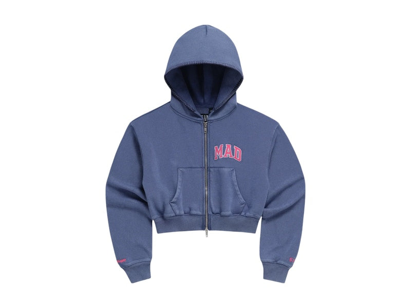 Gap x MadHappy Women's Full Zip Cropped Mad Hoodie Navy