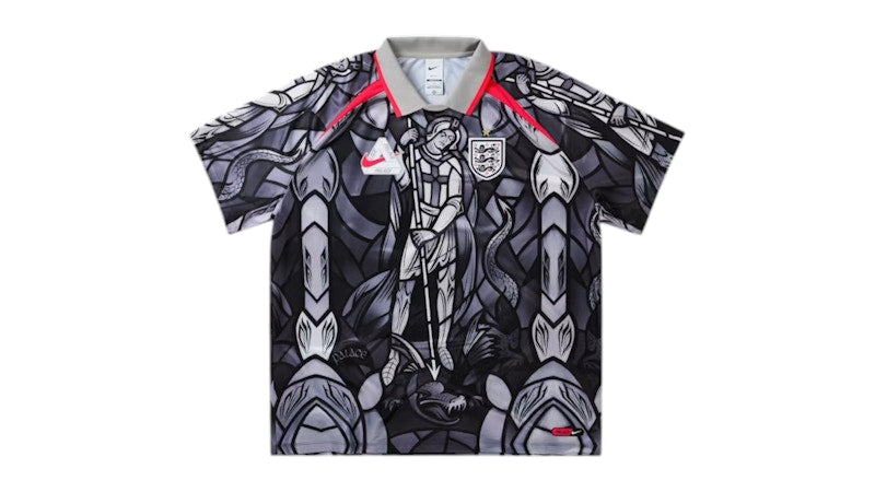 Palace x Nike England Dri-FIT Football Jersey Pewter Grey/Bright Crimson