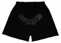 Sp5der OG Logo Embroidered Sweatshort Black