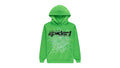 Sp5der Punk V2 Rhinestone Hoodie Bright Green