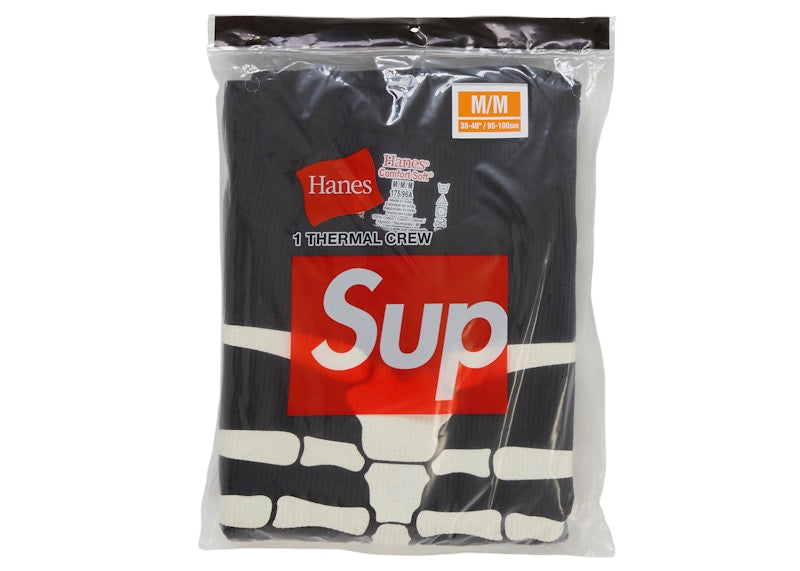 Supreme Hanes Bones Thermal Crew FW25 (1 Pack) Black