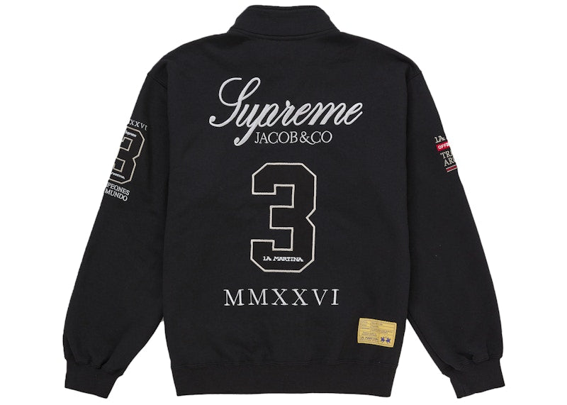 Supreme La Martina Zip Up Sweatshirt Black