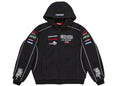 Supreme Racing Lined Zip Up Hooded Sweatshirt Black