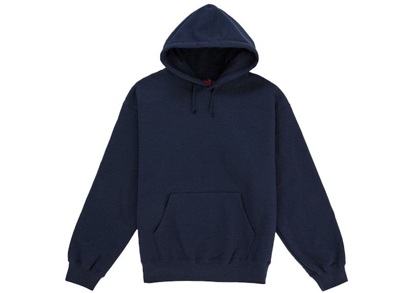 Supreme Satin Applique Hooded Sweatshirt (SS26) Washed Navy