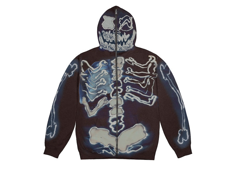 Travis Scott Cactus Jack For Fragment Skeleton Graffiti Full Zip Hoodie Multi
