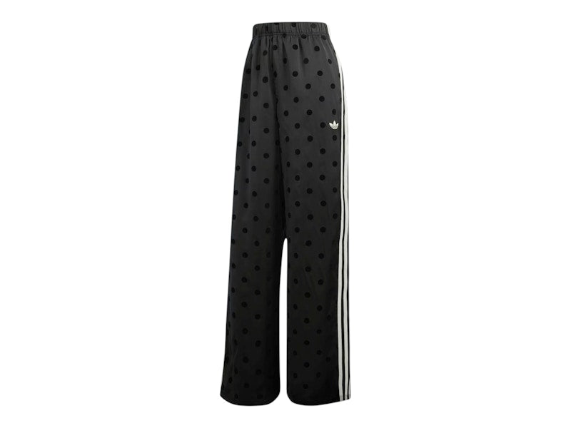 adidas Women's Satin Polka Dots Wide Leg Pant Black
