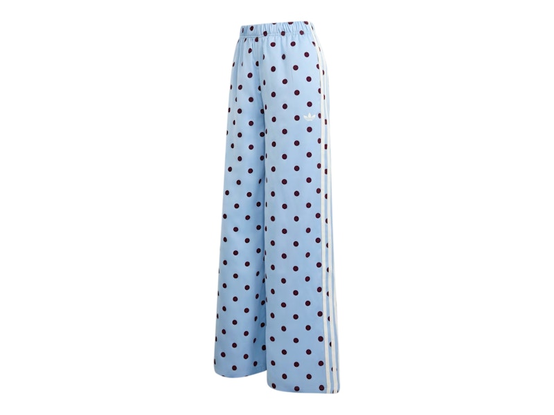 adidas Women's Satin Polka Dots Wide Leg Pant Clear Sky